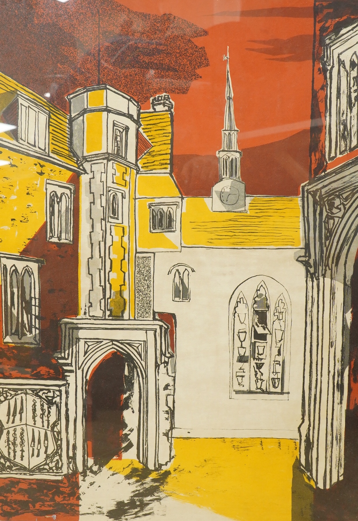 Margaret Souttar (Scottish, 1914-1987), ‘Magdalene College Cambridge’, signed in pencil, colour lithograph, 75 x 55cm